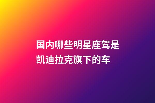 国内哪些明星座驾是凯迪拉克旗下的车-第1张-星座运势-玄机派