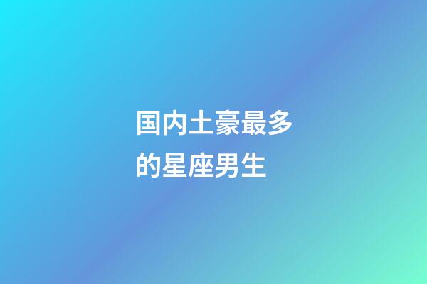 国内土豪最多的星座男生-第1张-星座运势-玄机派