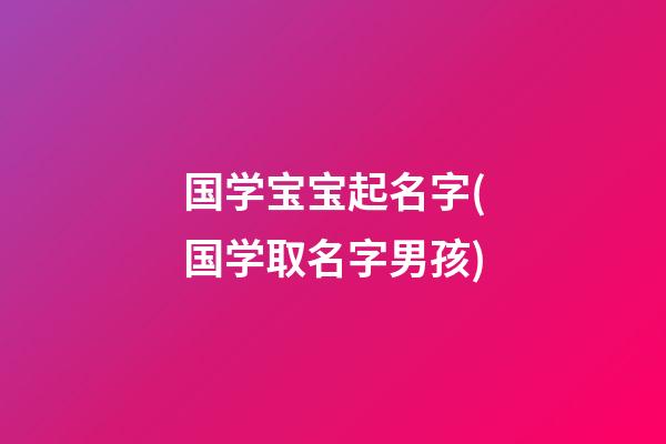 国学宝宝起名字(国学取名字男孩)