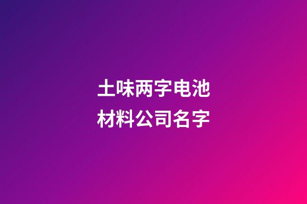 土味两字电池材料公司名字-第1张-公司起名-玄机派