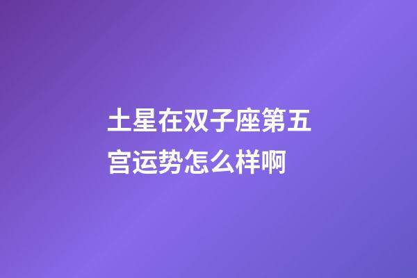 土星在双子座第五宫运势怎么样啊-第1张-星座运势-玄机派