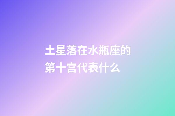 土星落在水瓶座的第十宫代表什么-第1张-星座运势-玄机派