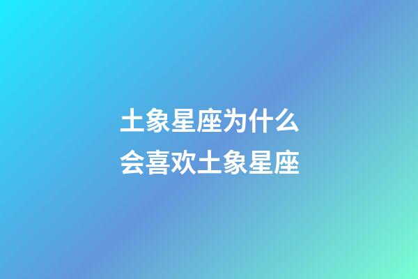 土象星座为什么会喜欢土象星座