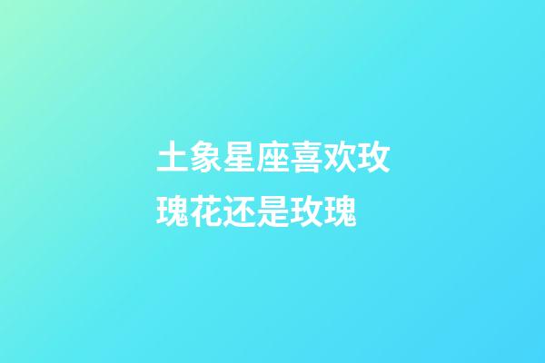 土象星座喜欢玫瑰花还是玫瑰-第1张-星座运势-玄机派