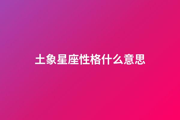 土象星座性格什么意思-第1张-星座运势-玄机派