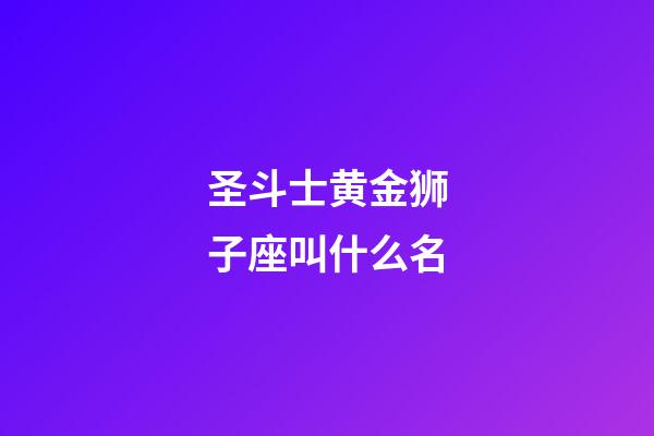 圣斗士黄金狮子座叫什么名-第1张-星座运势-玄机派