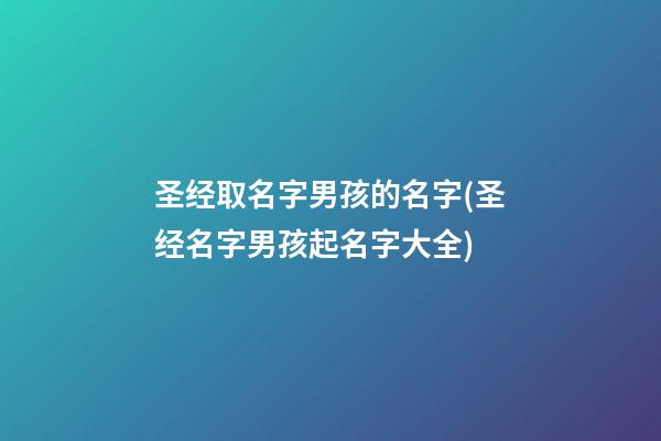 圣经取名字男孩的名字(圣经名字男孩起名字大全)