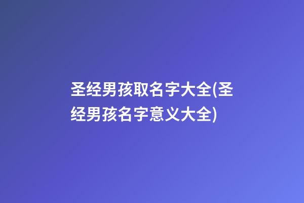 圣经男孩取名字大全(圣经男孩名字意义大全)