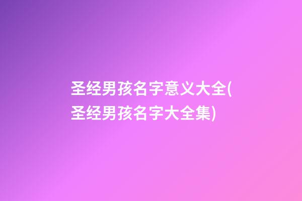 圣经男孩名字意义大全(圣经男孩名字大全集)