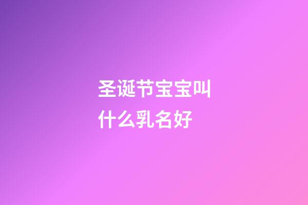 圣诞节宝宝叫什么乳名好