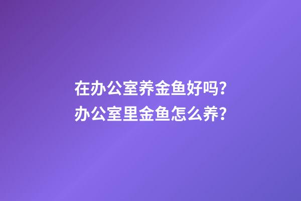 在办公室养金鱼好吗？办公室里金鱼怎么养？