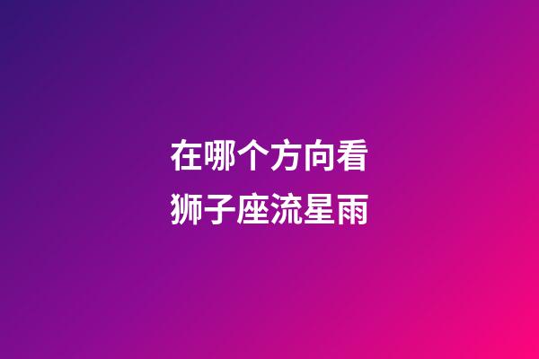 在哪个方向看狮子座流星雨-第1张-星座运势-玄机派