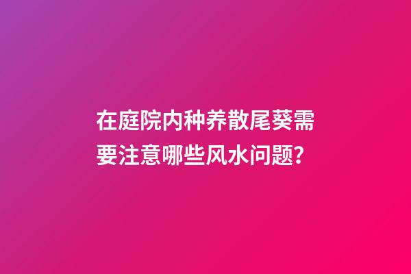 在庭院内种养散尾葵需要注意哪些风水问题？