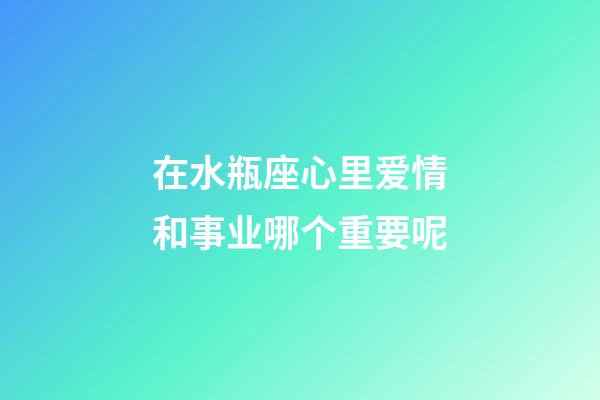 在水瓶座心里爱情和事业哪个重要呢-第1张-星座运势-玄机派