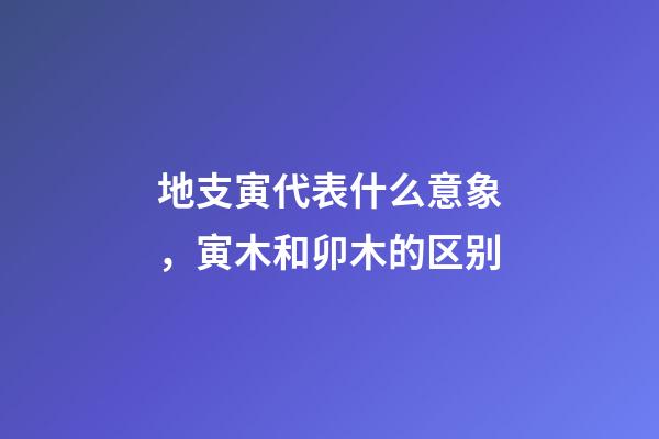 地支寅代表什么意象，寅木和卯木的区别