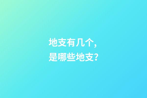 地支有几个,是哪些地支？