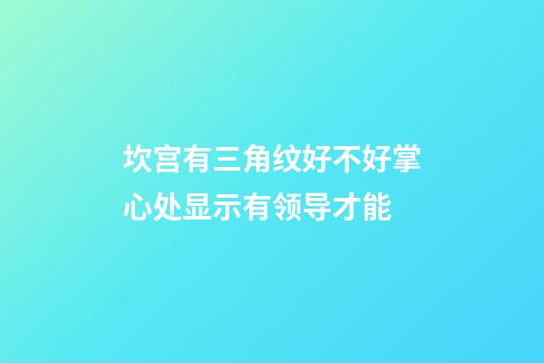 坎宫有三角纹好不好?掌心处显示有领导才能