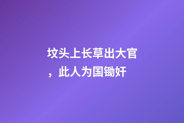 坟头上长草出大官，此人为国锄奸-第1张-观点-玄机派