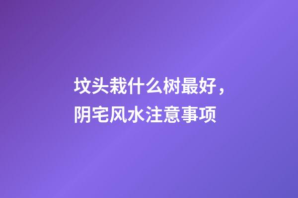 坟头栽什么树最好，阴宅风水注意事项