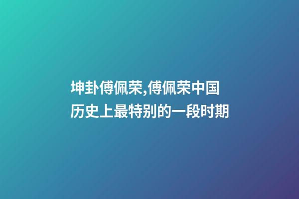 坤卦傅佩荣,傅佩荣中国历史上最特别的一段时期-第1张-观点-玄机派