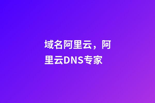 域名阿里云，阿里云DNS专家-第1张-观点-玄机派
