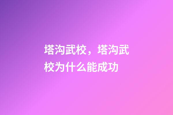塔沟武校，塔沟武校为什么能成功-第1张-观点-玄机派