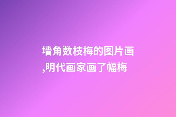 墙角数枝梅的图片画,明代画家画了幅梅-第1张-观点-玄机派