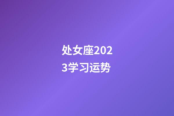 处女座2023学习运势-第1张-星座运势-玄机派