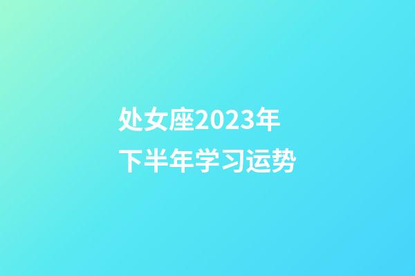 处女座2023年下半年学习运势-第1张-星座运势-玄机派