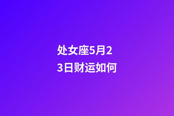 处女座5月23日财运如何-第1张-星座运势-玄机派