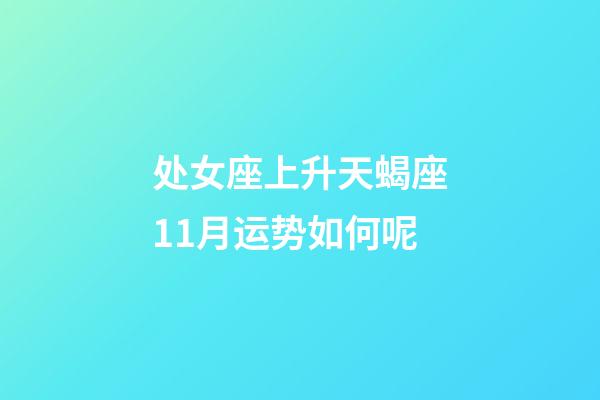 处女座上升天蝎座11月运势如何呢-第1张-星座运势-玄机派