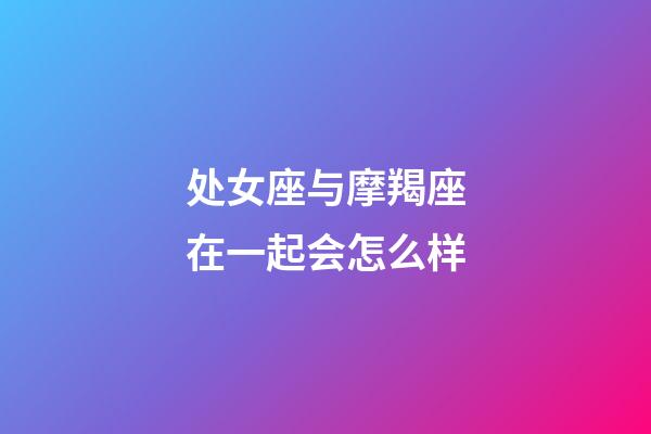 处女座与摩羯座在一起会怎么样-第1张-星座运势-玄机派