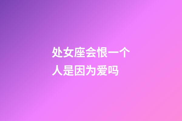 处女座会恨一个人是因为爱吗-第1张-星座运势-玄机派