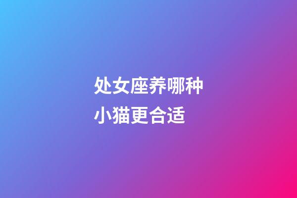 处女座养哪种小猫更合适-第1张-星座运势-玄机派