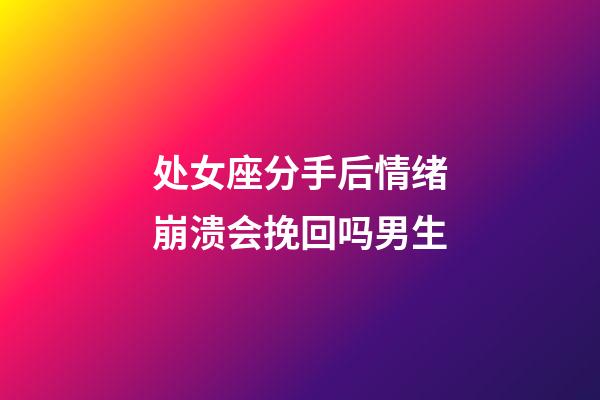 处女座分手后情绪崩溃会挽回吗男生-第1张-星座运势-玄机派