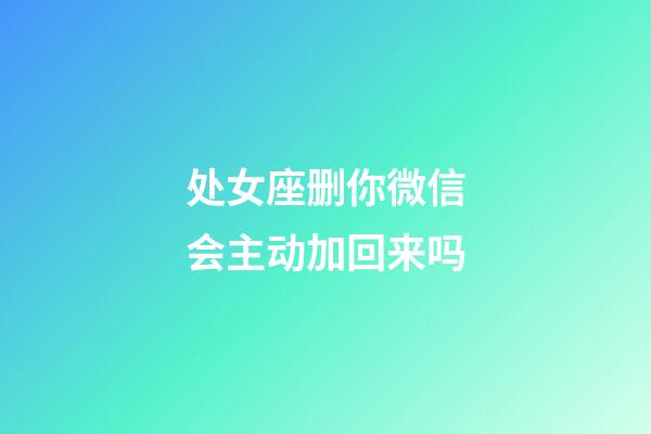 处女座删你微信会主动加回来吗-第1张-星座运势-玄机派