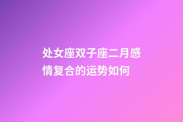 处女座双子座二月感情复合的运势如何-第1张-星座运势-玄机派