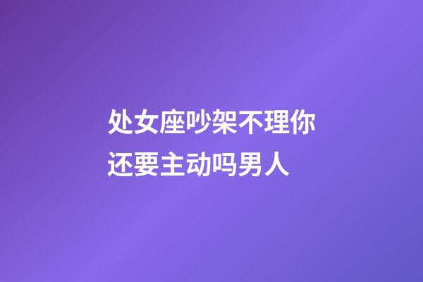 处女座吵架不理你还要主动吗男人-第1张-星座运势-玄机派