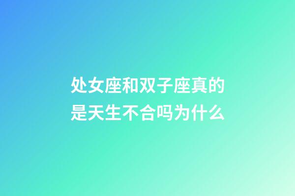 处女座和双子座真的是天生不合吗为什么-第1张-星座运势-玄机派