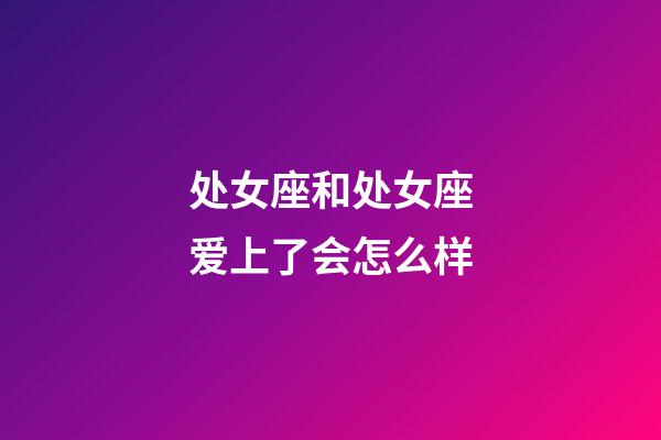 处女座和处女座爱上了会怎么样-第1张-星座运势-玄机派