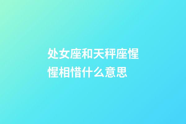 处女座和天秤座惺惺相惜什么意思-第1张-星座运势-玄机派