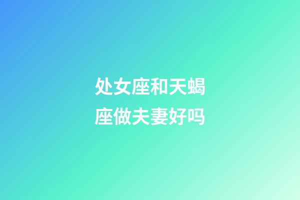 处女座和天蝎座做夫妻好吗-第1张-星座运势-玄机派