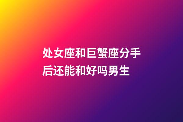 处女座和巨蟹座分手后还能和好吗男生-第1张-星座运势-玄机派