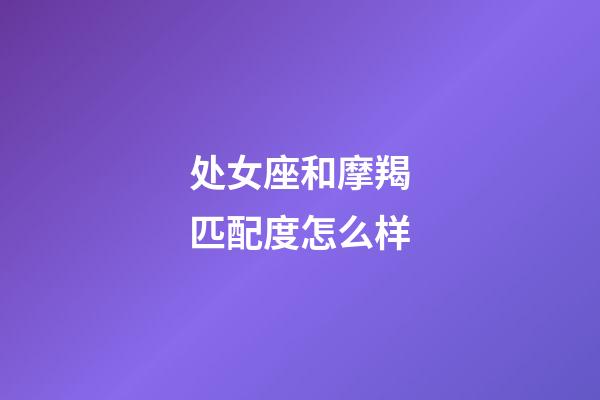 处女座和摩羯匹配度怎么样-第1张-星座运势-玄机派