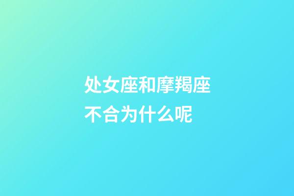 处女座和摩羯座不合为什么呢-第1张-星座运势-玄机派