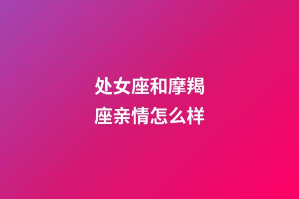 处女座和摩羯座亲情怎么样-第1张-星座运势-玄机派