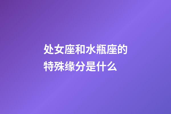 处女座和水瓶座的特殊缘分是什么-第1张-星座运势-玄机派