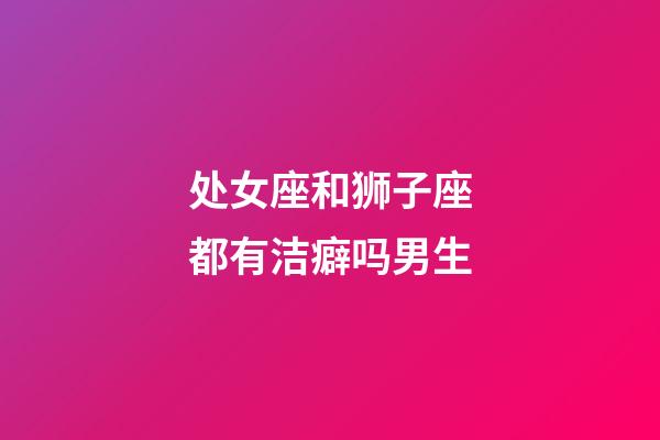 处女座和狮子座都有洁癖吗男生-第1张-星座运势-玄机派