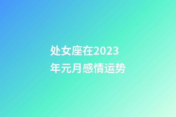 处女座在2023年元月感情运势-第1张-星座运势-玄机派