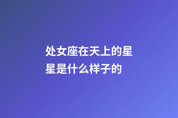 处女座在天上的星星是什么样子的-第1张-星座运势-玄机派